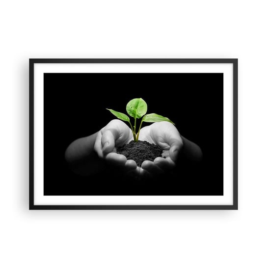Obraz - Plakat - Kocham naturę, chronię ją - 70x50cm - Natura Życie Roślina - Nowoczesny modny obraz Plakat czarna rama ARTTOR ARTTOR