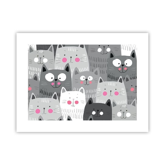 Obraz - Plakat - Koci świat - 40x30cm - Dla Dzieci Kot Zwierzęta - Foto Plakaty na ścianę bez ramy - Plakat do Salonu Sypialni ARTTOR ARTTOR