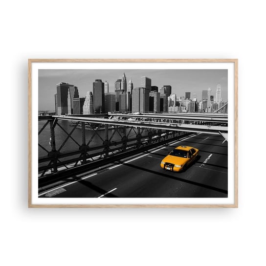 Obraz - Plakat - Kolor wielkiego miasta - 100x70cm - Miasto Nowy Jork Architektura - Foto Plakaty w ramie koloru jasny dąb do Salonu Sypialni ARTTOR ARTTOR