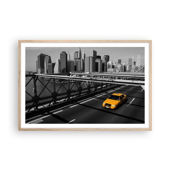 Obraz - Plakat - Kolor wielkiego miasta - 91x61cm - Miasto Nowy Jork Architektura - Foto Plakaty na ścianę w ramie jasny dąb - Plakat do Salonu Sypialni ARTTOR ARTTOR