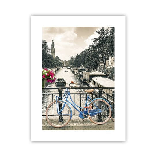 Obraz - Plakat - Kolory amsterdamskiej ulicy - 30x40cm - Miasto Amsterdam Rower - Foto Plakaty na ścianę bez ramy - Plakat do Salonu Sypialni ARTTOR ARTTOR