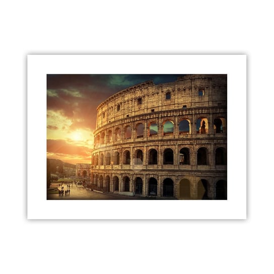 Obraz - Plakat - Kolosalne wrażenie - 40x30cm - Koloseum Rzym Architektura - Foto Plakaty na ścianę bez ramy - Plakat do Salonu Sypialni ARTTOR ARTTOR