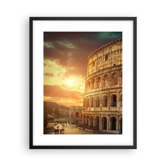 Obraz - Plakat - Kolosalne wrażenie - 40x50cm - Koloseum Rzym Architektura - Foto Plakaty w ramie koloru czarnego do Salonu Sypialni ARTTOR ARTTOR