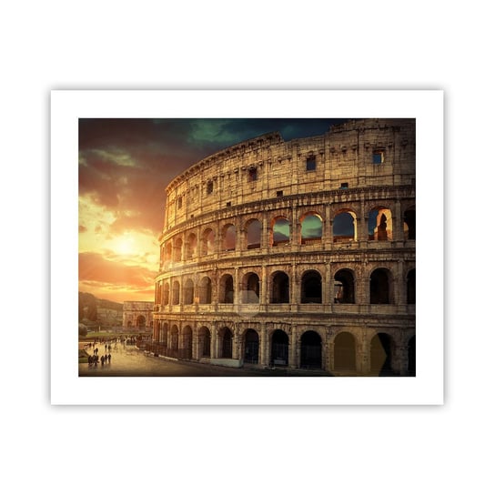 Obraz - Plakat - Kolosalne wrażenie - 50x40cm - Koloseum Rzym Architektura - Foto Plakaty bez ramy do Salonu Sypialni ARTTOR ARTTOR