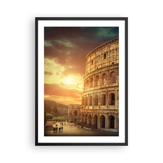 Obraz - Plakat - Kolosalne wrażenie - 50x70cm - Koloseum Rzym Architektura - Nowoczesny modny obraz Plakat czarna rama ARTTOR ARTTOR