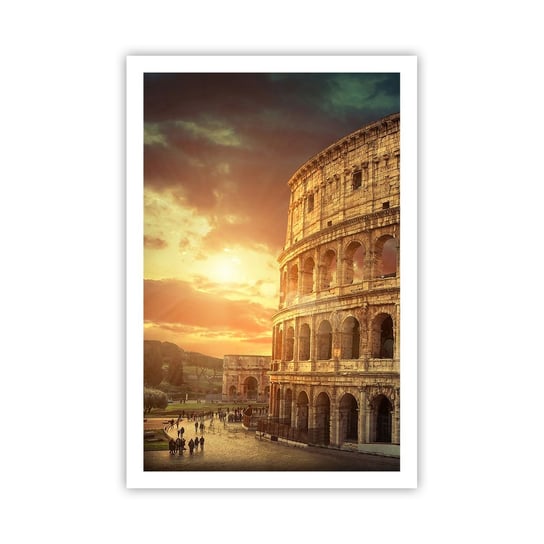 Obraz - Plakat - Kolosalne wrażenie - 61x91cm - Koloseum Rzym Architektura - Foto Plakaty na ścianę bez ramy - Plakat do Salonu Sypialni ARTTOR ARTTOR