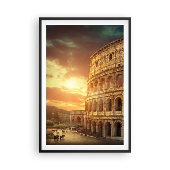 Obraz - Plakat - Kolosalne wrażenie - 61x91cm - Koloseum Rzym Architektura - Foto Plakaty na ścianę w czarnej ramie - Plakat do Salonu Sypialni ARTTOR ARTTOR