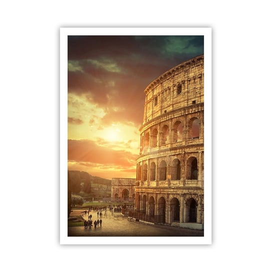 Obraz - Plakat - Kolosalne wrażenie - 70x100cm - Koloseum Rzym Architektura - Foto Plakaty bez ramy na ścianę do Salonu Sypialni ARTTOR ARTTOR