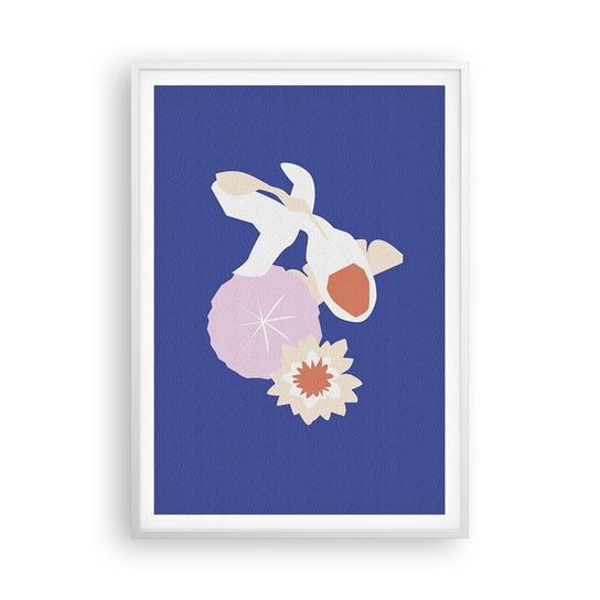 Obraz - Plakat - Kompozycja kwiatów i pąków - 70x100cm - Ryba Rafa Koralowa Minimalizm - Foto Plakaty w ramie koloru białego do Salonu Sypialni ARTTOR ARTTOR