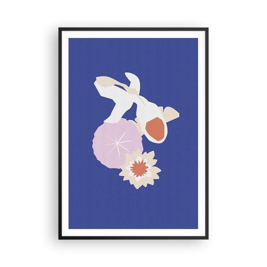 Obraz - Plakat - Kompozycja kwiatów i pąków - 70x100cm - Ryba Rafa Koralowa Minimalizm - Foto Plakaty w ramie koloru czarnego do Salonu Sypialni ARTTOR ARTTOR