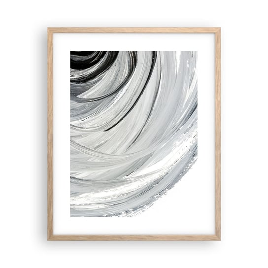 Obraz - Plakat - Kompozycja orbitalna - 40x50cm - Minimalistyczny Sztuka Farba - Foto Plakaty w ramie koloru jasny dąb do Salonu Sypialni ARTTOR ARTTOR