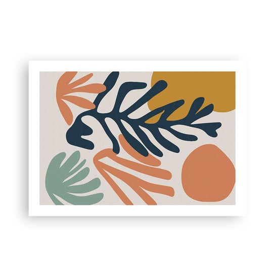 Obraz - Plakat - Koralowe morza - 70x50cm - Boho Minimalistyczny Liść - Nowoczesny modny obraz Plakat bez ramy do Salonu Sypialni ARTTOR ARTTOR