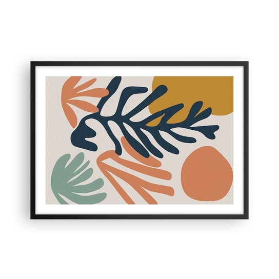 Obraz - Plakat - Koralowe morza - 70x50cm - Boho Minimalistyczny Liść - Nowoczesny modny obraz Plakat czarna rama ARTTOR ARTTOR