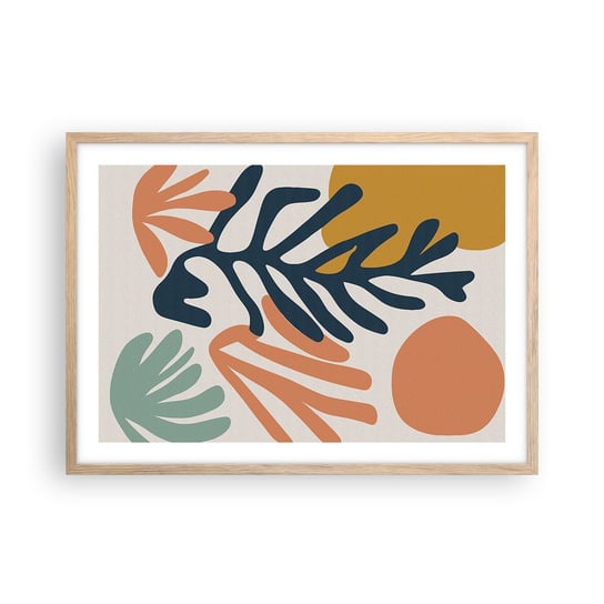 Obraz - Plakat - Koralowe morza - 70x50cm - Boho Minimalistyczny Liść - Nowoczesny modny obraz Plakat rama jasny dąb ARTTOR ARTTOR