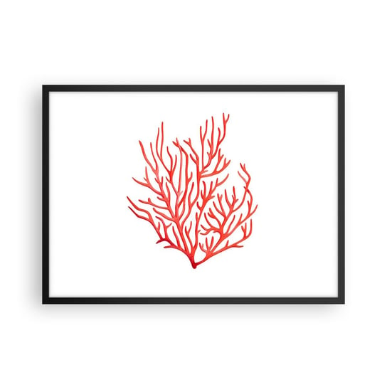 Obraz - Plakat - Koralowy filigran - 70x50cm - Rafa Koralowa Nadmorski Minimalistyczny - Nowoczesny modny obraz Plakat czarna rama ARTTOR ARTTOR