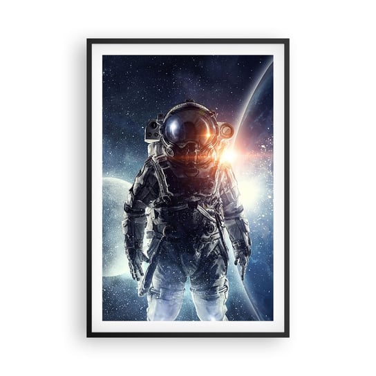 Obraz - Plakat - Kosmiczna przygoda - 61x91cm - Kosmos Astronauta Gwiazdy - Foto Plakaty na ścianę w czarnej ramie - Plakat do Salonu Sypialni ARTTOR ARTTOR