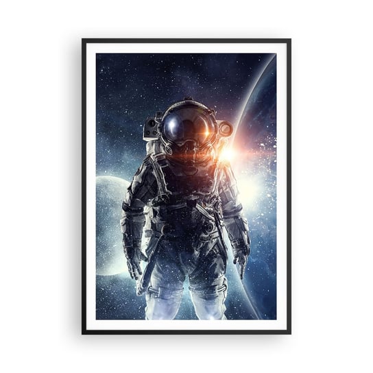 Obraz - Plakat - Kosmiczna przygoda - 70x100cm - Kosmos Astronauta Gwiazdy - Foto Plakaty w ramie koloru czarnego do Salonu Sypialni ARTTOR ARTTOR