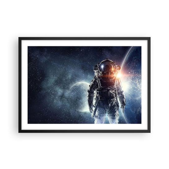 Obraz - Plakat - Kosmiczna przygoda - 70x50cm - Kosmos Astronauta Gwiazdy - Nowoczesny modny obraz Plakat czarna rama ARTTOR ARTTOR