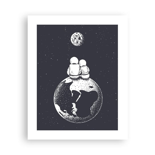 Obraz - Plakat - Kosmiczne love story - 40x50cm - Kosmos Astronauci Miłość - Foto Plakaty bez ramy do Salonu Sypialni ARTTOR ARTTOR