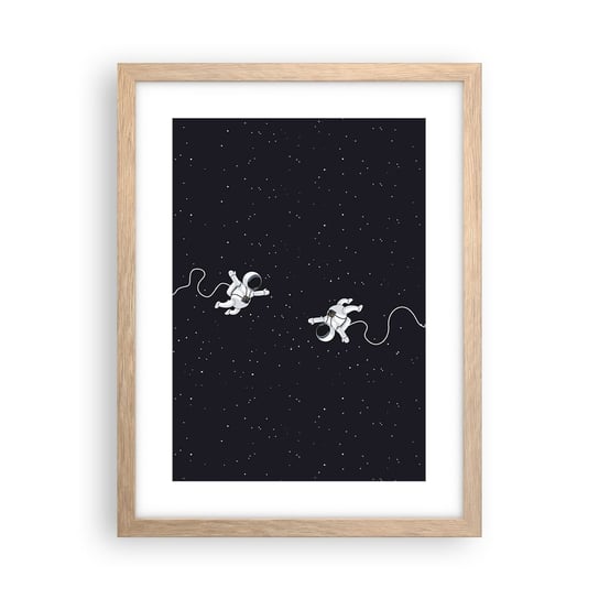 Obraz - Plakat - Kosmiczny pląs - 30x40cm - Abstrakcja Astronauta Kosmos - Foto Plakaty na ścianę w ramie jasny dąb - Plakat do Salonu Sypialni ARTTOR ARTTOR