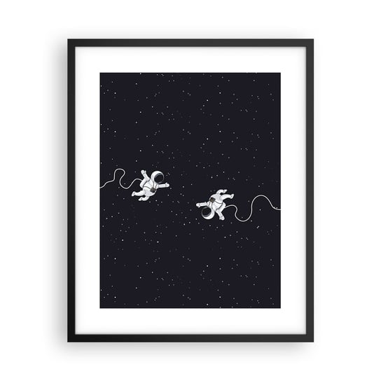 Obraz - Plakat - Kosmiczny pląs - 40x50cm - Abstrakcja Astronauta Kosmos - Foto Plakaty w ramie koloru czarnego do Salonu Sypialni ARTTOR ARTTOR