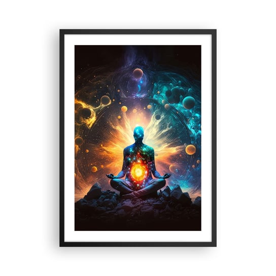 Obraz - Plakat - Kosmiczny spokój - 50x70cm - Fantasy Wszechświat Energia - Nowoczesny modny obraz Plakat czarna rama ARTTOR ARTTOR