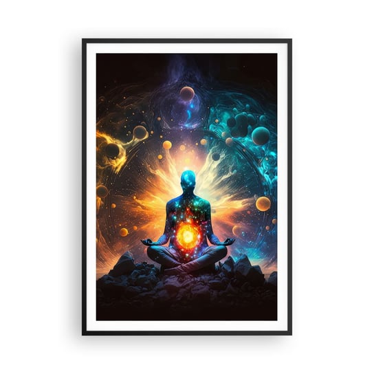 Obraz - Plakat - Kosmiczny spokój - 70x100cm - Fantasy Wszechświat Energia - Foto Plakaty w ramie koloru czarnego do Salonu Sypialni ARTTOR ARTTOR