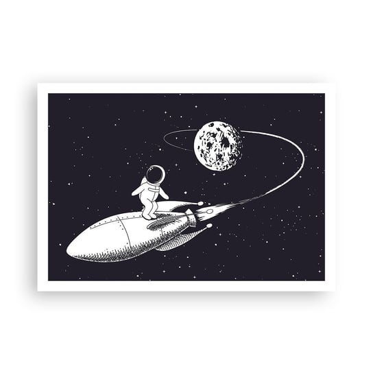 Obraz - Plakat - Kosmiczny surfer - 100x70cm - Kosmos Rakieta Kosmiczna Dziecięce - Foto Plakaty bez ramy na ścianę do Salonu Sypialni ARTTOR ARTTOR
