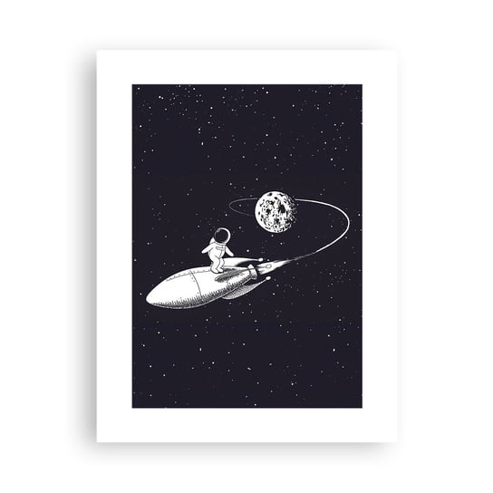 Obraz - Plakat - Kosmiczny surfer - 30x40cm - Kosmos Rakieta Kosmiczna Dziecięce - Foto Plakaty na ścianę bez ramy - Plakat do Salonu Sypialni ARTTOR ARTTOR