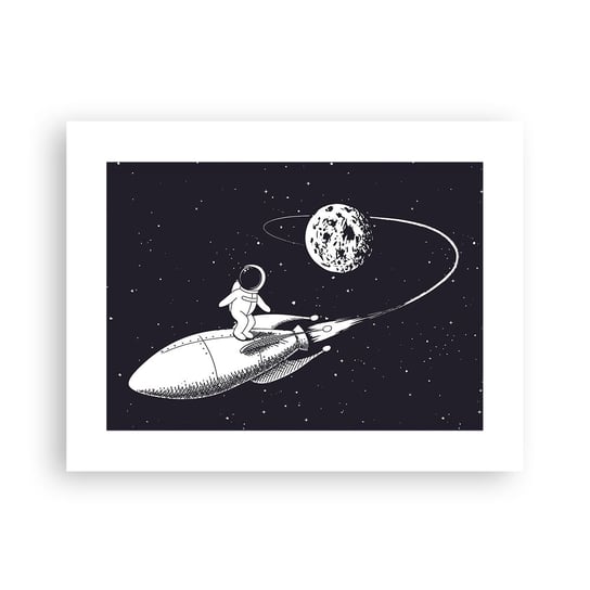 Obraz - Plakat - Kosmiczny surfer - 40x30cm - Kosmos Rakieta Kosmiczna Dziecięce - Foto Plakaty na ścianę bez ramy - Plakat do Salonu Sypialni ARTTOR ARTTOR