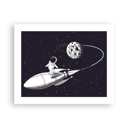 Obraz - Plakat - Kosmiczny surfer - 50x40cm - Kosmos Rakieta Kosmiczna Dziecięce - Foto Plakaty bez ramy do Salonu Sypialni ARTTOR ARTTOR