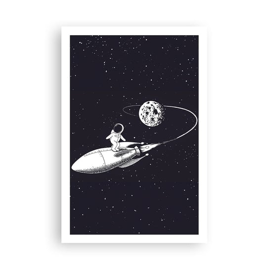 Obraz - Plakat - Kosmiczny surfer - 61x91cm - Kosmos Rakieta Kosmiczna Dziecięce - Foto Plakaty na ścianę bez ramy - Plakat do Salonu Sypialni ARTTOR ARTTOR
