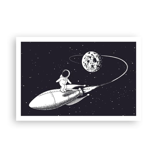 Obraz - Plakat - Kosmiczny surfer - 91x61cm - Kosmos Rakieta Kosmiczna Dziecięce - Foto Plakaty na ścianę bez ramy - Plakat do Salonu Sypialni ARTTOR ARTTOR