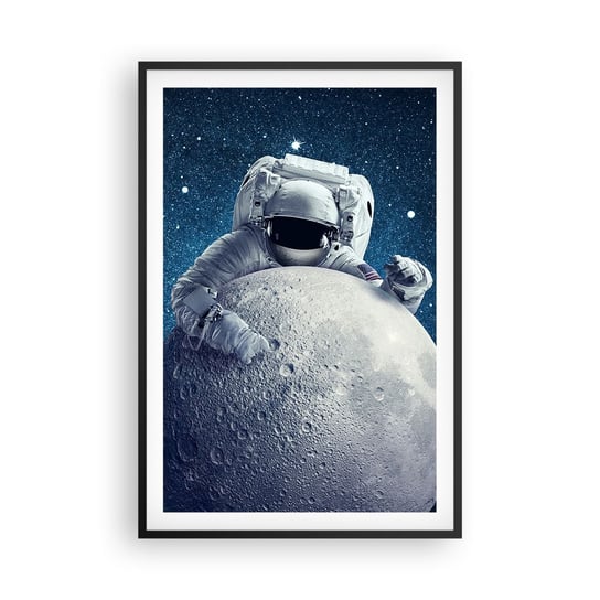 Obraz - Plakat - Kosmiczny żartowniś - 61x91cm - Astronauta Kosmos Księżyc - Foto Plakaty na ścianę w czarnej ramie - Plakat do Salonu Sypialni ARTTOR ARTTOR