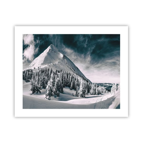 Obraz - Plakat - Kraina śniegu i lodu - 50x40cm - Krajobraz Góry Las - Foto Plakaty bez ramy do Salonu Sypialni ARTTOR ARTTOR