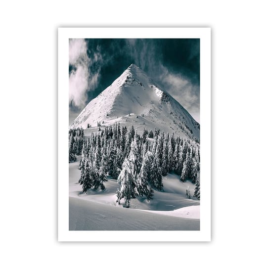 Obraz - Plakat - Kraina śniegu i lodu - 50x70cm - Krajobraz Góry Las - Nowoczesny modny obraz Plakat bez ramy do Salonu Sypialni ARTTOR ARTTOR