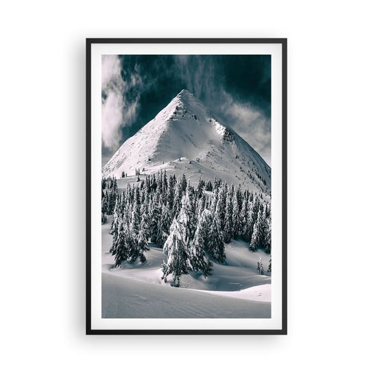 Obraz - Plakat - Kraina śniegu i lodu - 61x91cm - Krajobraz Góry Las - Foto Plakaty na ścianę w czarnej ramie - Plakat do Salonu Sypialni ARTTOR ARTTOR