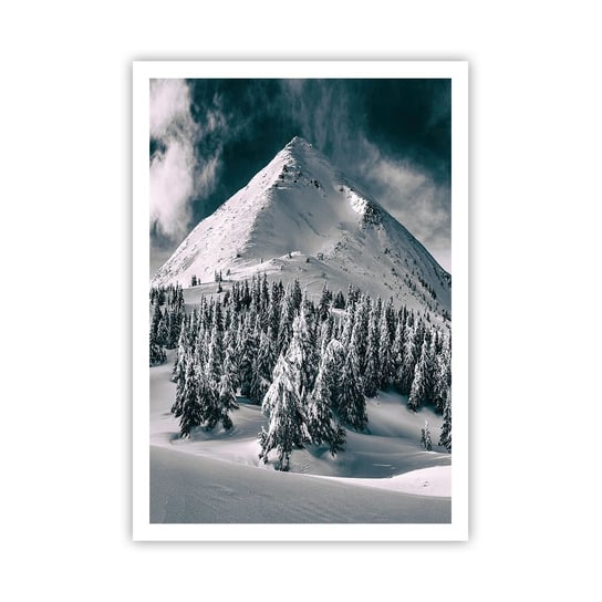 Obraz - Plakat - Kraina śniegu i lodu - 70x100cm - Krajobraz Góry Las - Foto Plakaty bez ramy na ścianę do Salonu Sypialni ARTTOR ARTTOR