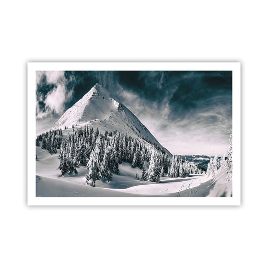 Obraz - Plakat - Kraina śniegu i lodu - 91x61cm - Krajobraz Góry Las - Foto Plakaty na ścianę bez ramy - Plakat do Salonu Sypialni ARTTOR ARTTOR
