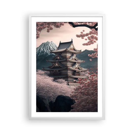 Obraz - Plakat - Kraj kwitnącej wiśni - 50x70cm - Azja Japonia Wiśnia Japońska - Nowoczesny modny obraz Plakat rama biała ARTTOR ARTTOR