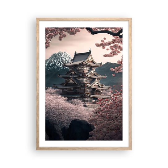 Obraz - Plakat - Kraj kwitnącej wiśni - 50x70cm - Azja Japonia Wiśnia Japońska - Nowoczesny modny obraz Plakat rama jasny dąb ARTTOR ARTTOR