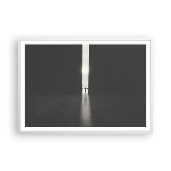 Obraz - Plakat - Krok do jasnej przyszłości - 100x70cm - Abstrakcja Człowiek Sztuka - Foto Plakaty w ramie koloru białego do Salonu Sypialni ARTTOR ARTTOR