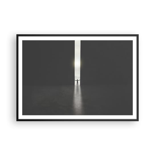 Obraz - Plakat - Krok do jasnej przyszłości - 100x70cm - Abstrakcja Człowiek Sztuka - Foto Plakaty w ramie koloru czarnego do Salonu Sypialni ARTTOR ARTTOR