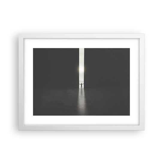 Obraz - Plakat - Krok do jasnej przyszłości - 40x30cm - Abstrakcja Człowiek Sztuka - Foto Plakaty na ścianę w ramie białej - Plakat do Salonu Sypialni ARTTOR ARTTOR
