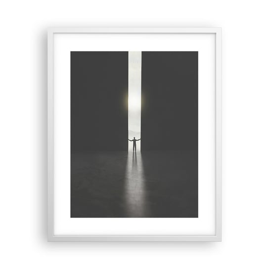 Obraz - Plakat - Krok do jasnej przyszłości - 40x50cm - Abstrakcja Człowiek Sztuka - Foto Plakaty w ramie koloru białego do Salonu Sypialni ARTTOR ARTTOR
