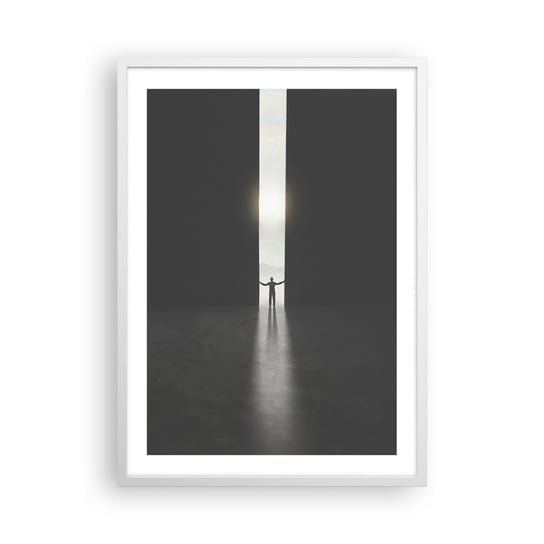 Obraz - Plakat - Krok do jasnej przyszłości - 50x70cm - Abstrakcja Człowiek Sztuka - Nowoczesny modny obraz Plakat rama biała ARTTOR ARTTOR