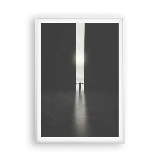 Obraz - Plakat - Krok do jasnej przyszłości - 70x100cm - Abstrakcja Człowiek Sztuka - Foto Plakaty w ramie koloru białego do Salonu Sypialni ARTTOR ARTTOR