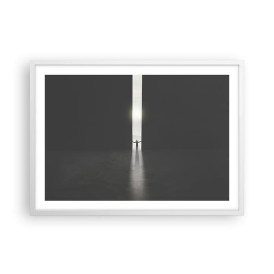 Obraz - Plakat - Krok do jasnej przyszłości - 70x50cm - Abstrakcja Człowiek Sztuka - Nowoczesny modny obraz Plakat rama biała ARTTOR ARTTOR