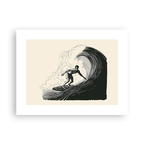 Obraz - Plakat - Król fali - 40x30cm - Fala Surfing Sport - Foto Plakaty na ścianę bez ramy - Plakat do Salonu Sypialni ARTTOR ARTTOR