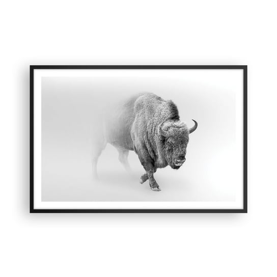 Obraz - Plakat - Król prerii - 91x61cm - Żubr Zwierzęta Bizon - Foto Plakaty na ścianę w czarnej ramie - Plakat do Salonu Sypialni ARTTOR ARTTOR